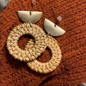 American Eagle rattan earrings